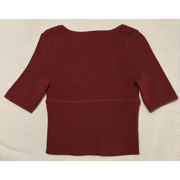 NWOT Free People Intimately Teagan Swit Short Sleeve Knit Top, Spiced Rum, Sz XS - Picture 4 of 6